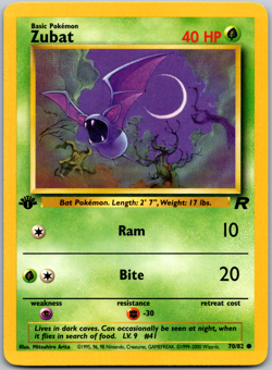 Pokemon 1st edition Zubat 70/82 Team Rocket Regular lp - Image 1