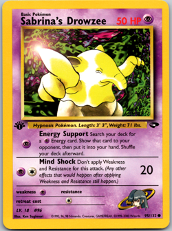 Pokemon 1st edition Sabrina's Drowzee 95/132 Gym Challenge Regular - lp - Image 1