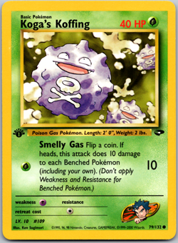 Pokemon 1st edition Koga's Koffing 79/132 Gym Challenge Regular - lp - Image 1