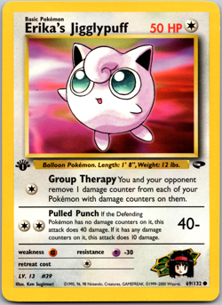 Pokemon 1st edition Erika's Jigglypuff 69/132 Gym Challenge Regular - lp - Image 1
