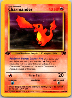 Pokemon TCG 1st edition Charmander 50/82 Team Rocket Regular - LP - Image 1