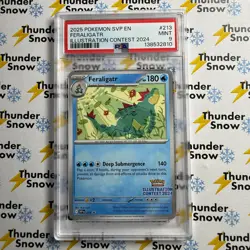 ⚡❄ 2025 Pokemon - SVP EN #213 Feraligatr Illustration Contest 2024 PSA 9 - Image 1
