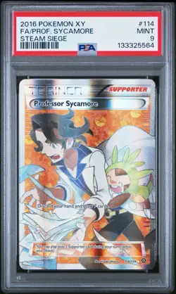 2016 Pokemon XY Steam Siege Professor Sycamore 114/114 PSA 9 Mint - Image 1