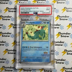 ⚡❄ 2025 Pokemon SVP EN #213 Feraligatr - Illustration Contest 2024 PSA 9 ⚡ - Image 1