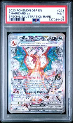 2023 POKEMON OBF EN-OBSIDIAN FLAMES SPECIAL ILLUSTRATION RARE CHARIZARD EX PSA 9 - Image 1