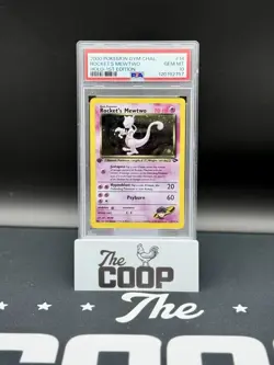 2000 POKEMON GYM CHALLENGE HOLO-1ST ED #14 ROCKET'S MEWTWO PSA 10 New Slab - Image 1