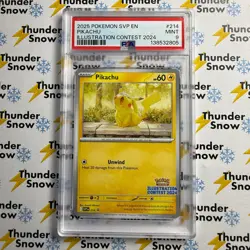 ⚡❄ 2025 Pokemon SVP EN #214 Pikachu - Illustration Contest 2024 PSA 9 - Image 1