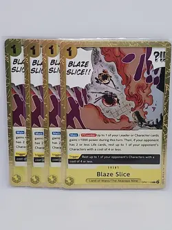 Blaze Slice Playset - OP07-116 x4 - 500 Years in the Future - One Piece TCG - Image 1