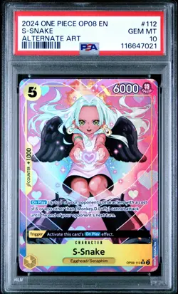 PSA 10 - 2024 ONE PIECE OP08-TWO LEGENDS 112 S-SNAKE ALTERNATE ART (English) - Image 1