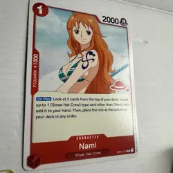 Nami (manga) OP01-016 R, RED STRAW HAT LOGO 42, (Eiichiro Oda) one piece card - Image 3