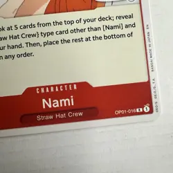 Nami (manga) OP01-016 R, RED STRAW HAT LOGO 42, (Eiichiro Oda) one piece card - Image 4