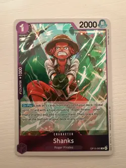 One Piece CCG Shanks Op13-065 Rare Foil Card - Image 1
