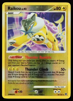 Raikou 16/132 Holo Rare Secret Wonders Reverse Holo Pokemon Card - Image 1