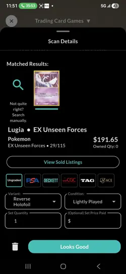 Lugia 29/115 Holo Rare Deck Exclusive Unseen Forces Pokemon Card LP - Image 5