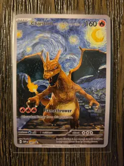 Pokemon Charizard Starry Night Van Gogh Black Star Promo Fan Art Card - 160 HP - Image 1