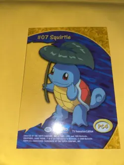2000 Topps Pokemon Squirtle #07PC4 TV Animation Clear Acetate Card First Print - Image 2