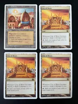 MTG- City of Brass x4 (3x 8th Edition, 1x Chronicles) - Image 1