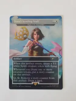 Yuna's Sending Staff (Staff of the Storyteller) Rainbow Foil MTG FF Secret Lair - Image 1