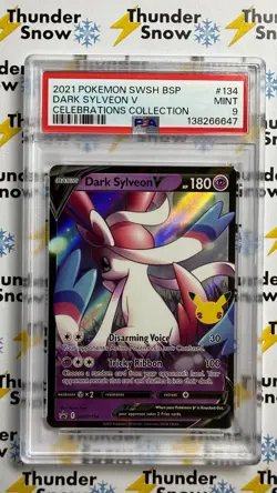 ⚡❄ 2021 Pokemon Celebrations Collection #134 Dark Sylveon V PSA 9 - Image 1