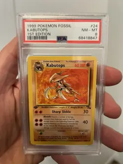 1999 Pokemon PSA 8 1st Edition Kabutops Fossil Non Holo #24 - Image 1