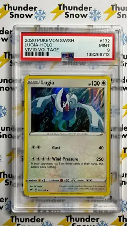 ⚡❄ 2020 Pokemon Vivid Voltage #132 Lugia Holo PSA 9 - Image 1