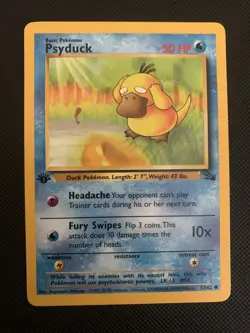 Pokemon - Psyduck - Common- 1st Fossil - 53/62 - Mint - Image 1