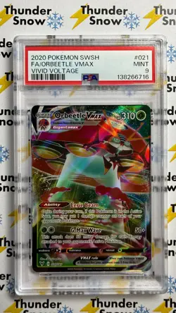 ⚡❄ 2020 Pokemon Vivid Voltage #021 Orbeetle Vmax Full Art PSA 9 - Image 1