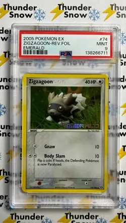 ⚡❄ 2005 Pokemon EX Emerald #74 Zigzagoon Reverse Foil Stamp PSA 9 - Image 1