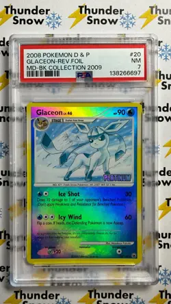 ⚡❄ 2008 Pokemon Diamond & Pearl Platinum #20 Glaceon Reverse Foil PSA 7 - Image 1