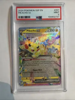 2024 Pokemon SSP EN #057 Pikachu Ex PSA 9 MINT - Image 1
