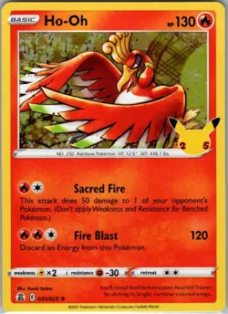 Ho-Oh 001/025 - Pokemon TCG Celebrations Holo Rare - Image 1