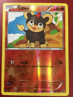 POKEMON LITLEO 22/114 XY STEAM SEIGE COMMON REVERSE HOLO NEAR MINT - Image 1