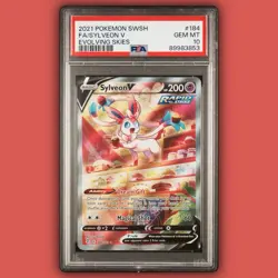 2021 POKEMON SWORD & SHIELD EVOLVING SKIES #184 FULL ALT ART/SYLVEON V PSA 10 - Image 1