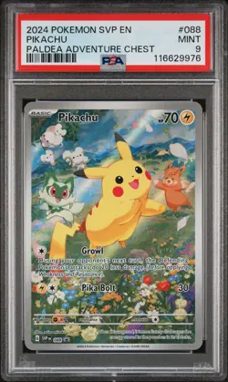 2024 Pokemon Black Star Promo Pikachu Paldea Adventure Chest #88 PSA 9 - Image 1
