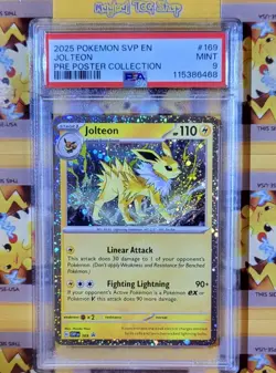 Pokemon Jolteon Black Star Promo 169 Cosmos Holo Double Swirl PSA 9 Mint - Image 1