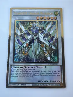 Yugioh Stardust Charge Warrior MAGO-EN029 Gold Rare 1st Ed NM - Image 1