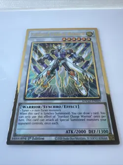 Yugioh Stardust Charge Warrior MAGO-EN029 Gold Rare 1st Ed NM - Image 2