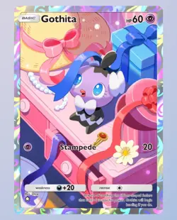 Gothita ☆ Pokemon TCGP TCG Pocket English ENG Full Art Digital Trading Card - Image 1