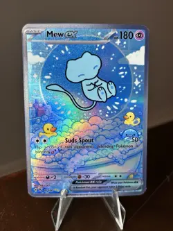 Pokemon TCG Mew EX 💦 Custom Made - Fan Art Card SIR Holo, “Bubble Bath Mew” - Image 1