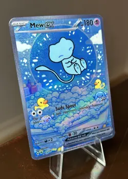 Pokemon TCG Mew EX 💦 Custom Made - Fan Art Card SIR Holo, “Bubble Bath Mew” - Image 2
