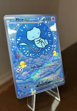 Pokemon TCG Mew EX 💦 Custom Made - Fan Art Card SIR Holo, “Bubble Bath Mew” - Image 3