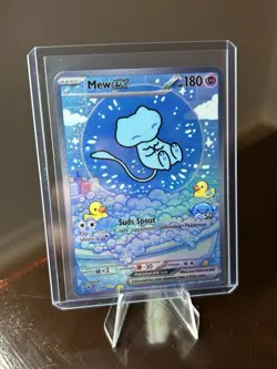 Pokemon TCG Mew EX 💦 Custom Made - Fan Art Card SIR Holo, “Bubble Bath Mew” - Image 5