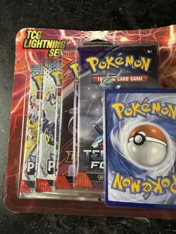 Pokemon TCG Lightning Set 4 Packs + 1 Bonus Card! Brand New/Sealed! - Image 1