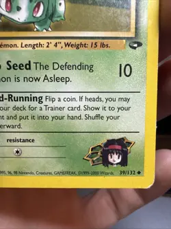 Pokemon TCG Erika's Bulbasaur Gym Challenge Card 39/132 - Image 3