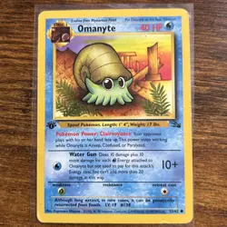 Pokemon TCG Omanyte Fossil 1st Edition Common Card 52/62 SEE PHOTOS - Image 1