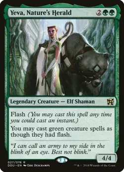 MTG - Yeva, Nature's Herald - Duel Decks: Elves vs. Inventors - X1 - (LP) - - Image 1