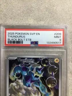 2025 POKEMON SVP EN-SV BLACK STAR PROMO #209 THUNDURUS BLACK BOLT PC ETB PSA 9 - Image 2