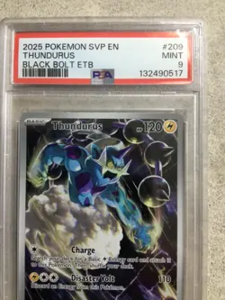 2025 POKEMON SVP EN-SV BLACK STAR PROMO #209 THUNDURUS BLACK BOLT PC ETB PSA 9 - Image 3
