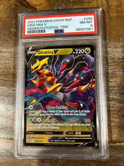 POKEMON 2022 Promo Hidden Potential Tins GIRATINA V SWSH #259 PSA 8 RARE - Image 1