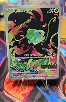 Pokemon TCG Bulbasaur 133/132 Secret Rare Mega Evolution Stamped. Near Mint. - Image 1